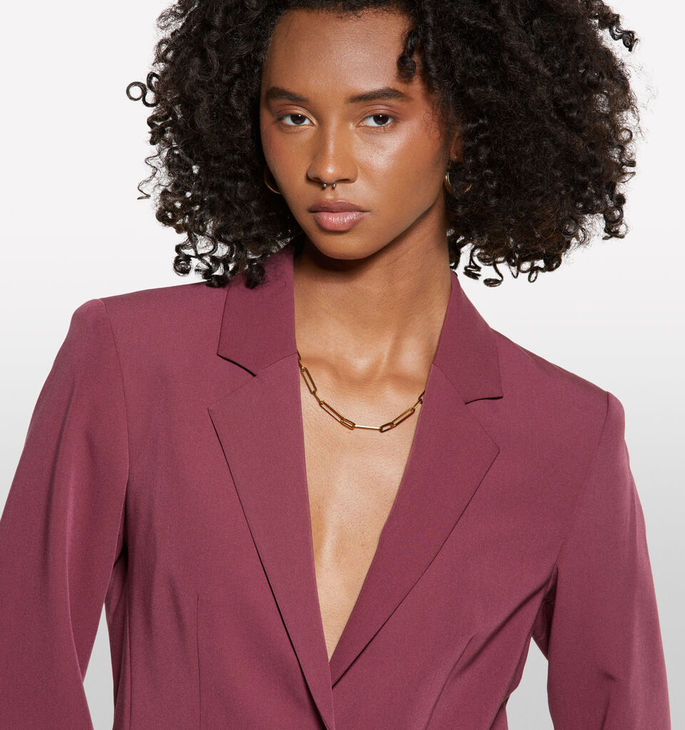 Burgunderroter Slim Fit Blazer - blazer für damen - Bordeaux | Sisley image number 4